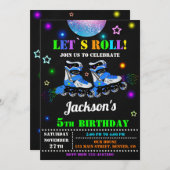 Uitnodiging voor Skateverjaardagsuitnodiging Uitno (Voorkant / Achterkant)