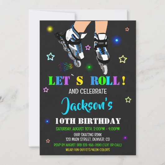 Uitnodiging voor Skateverjaardagsuitnodiging Uitno (Voorkant)