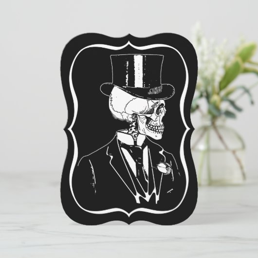 Uitnodiging voor skelet bruidegom (Staand voorkant)