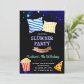 Uitnodiging voor slaapfeest onder de ster (Staand voorkant)