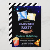 Uitnodiging voor slaapfeest onder de ster (Voorkant / Achterkant)