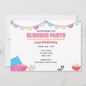 Uitnodiging voor slaapfeestje voor meisjes (Voorkant)