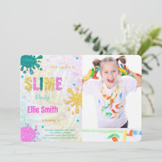 Uitnodiging voor slijmfoto's (Staand voorkant)