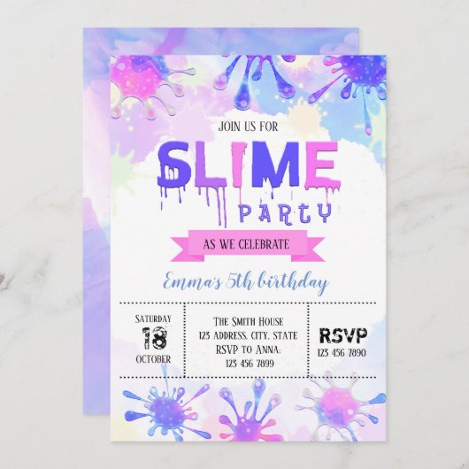 Uitnodiging voor Slim-verjaardag (Voorkant / Achterkant)