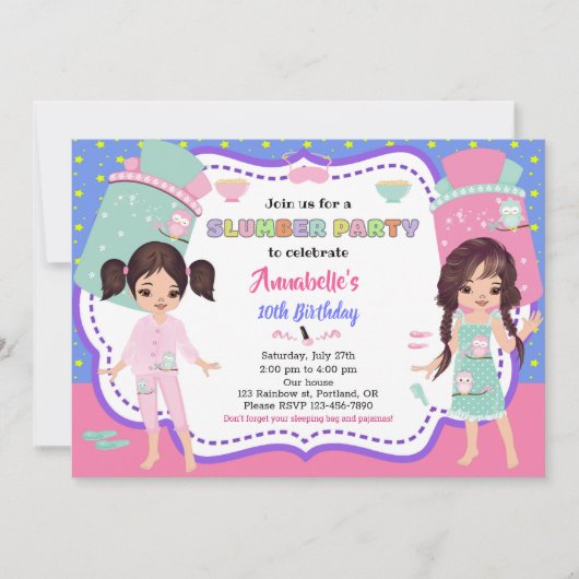 Uitnodiging voor Slumber-feestdag (Voorkant)