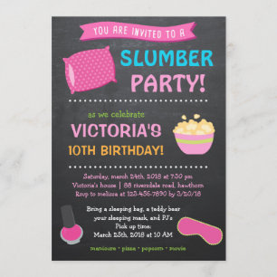 Uitnodiging voor Slumber Party / Uitnodiging voor