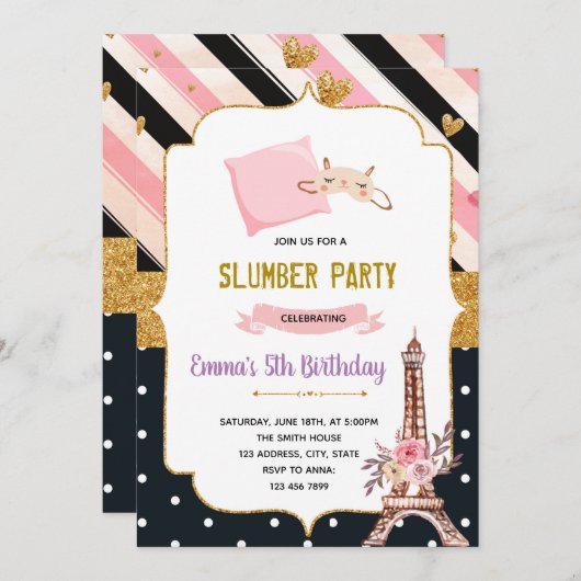 Uitnodiging voor slumvee van Parijs (Voorkant / Achterkant)