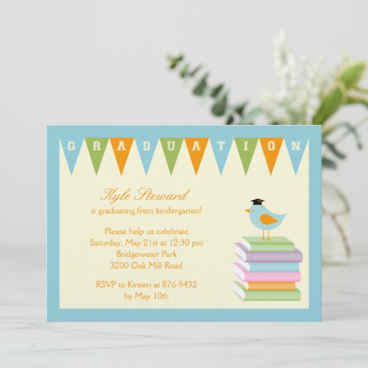 Uitnodiging voor Smart Birdie Graduation Party (Staand voorkant)