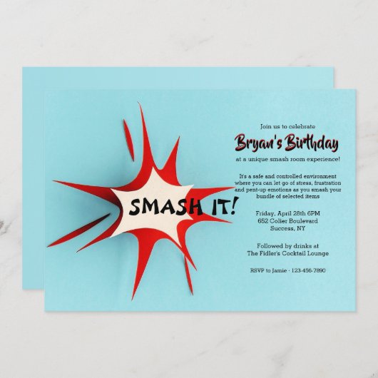 Uitnodiging voor Smash IT-therapie (Voorkant / Achterkant)