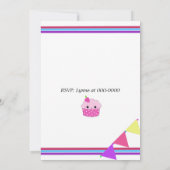 Uitnodiging voor Smiley Cupcake Baby Shower (Achterkant)