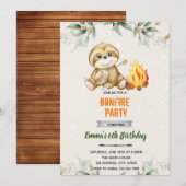 Uitnodiging voor S'more luiaardslaperijfeest (Voorkant / Achterkant)