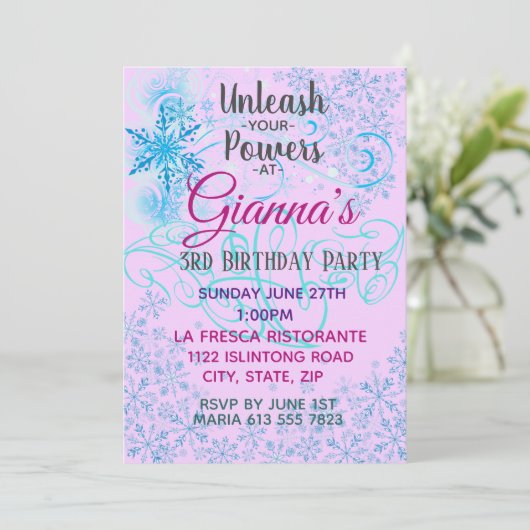 Uitnodiging voor Sneeuwmagie (Staand voorkant)