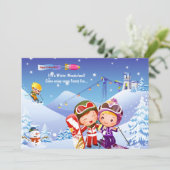 Uitnodiging voor sneeuwscooters (Staand voorkant)