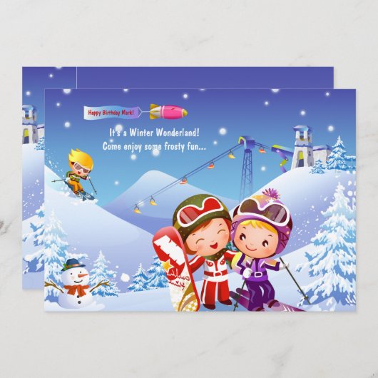 Uitnodiging voor sneeuwscooters (Voorkant / Achterkant)