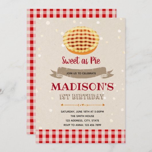 Uitnodiging voor snoepfeestje (Voorkant / Achterkant)