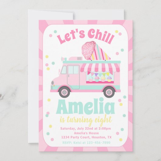 Uitnodiging voor Snow Cone Birthday | Shave Ice Tr (Voorkant)