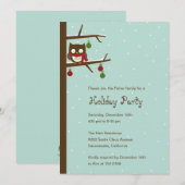 Uitnodiging voor Snow Owl Holiday Party (Voorkant / Achterkant)