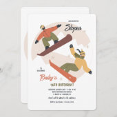 Uitnodiging voor snowboardduo (Voorkant / Achterkant)