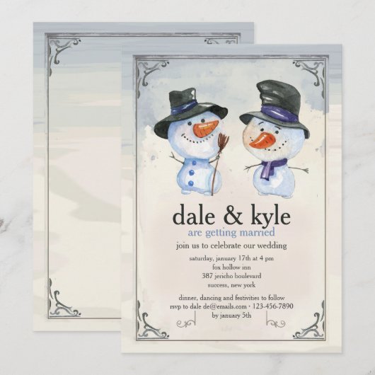 Uitnodiging voor Snowman Fellows (Voorkant / Achterkant)