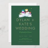 Uitnodiging voor Snowman Wedding (Voorkant / Achterkant)