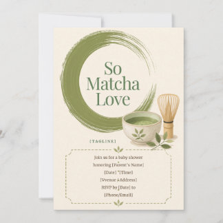 Uitnodiging voor So Matcha Love Zen Baby Shower