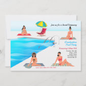 Uitnodiging voor sociale afstand bij het zwembad (Voorkant)