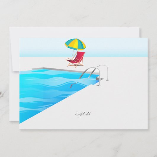 Uitnodiging voor sociale afstand bij het zwembad (Achterkant)