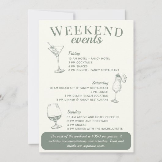 Uitnodiging voor sociale cocktailactiviteiten voor (Achterkant)