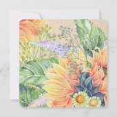 Uitnodiging voor soennitische zonnebloemen Bridal (Achterkant)