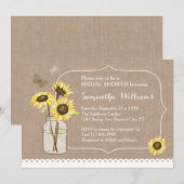 Uitnodiging voor soennitische zonnebloemen Bridal  (Voorkant / Achterkant)