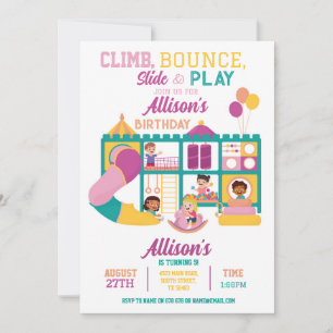 Uitnodiging voor 'soft Play Bounce Birthday Girls'