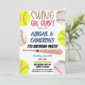 Uitnodiging voor softbal en honkbal (Staand voorkant)