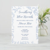 Uitnodiging voor Something Blue Brunch Bruidsfeest (Staand voorkant)
