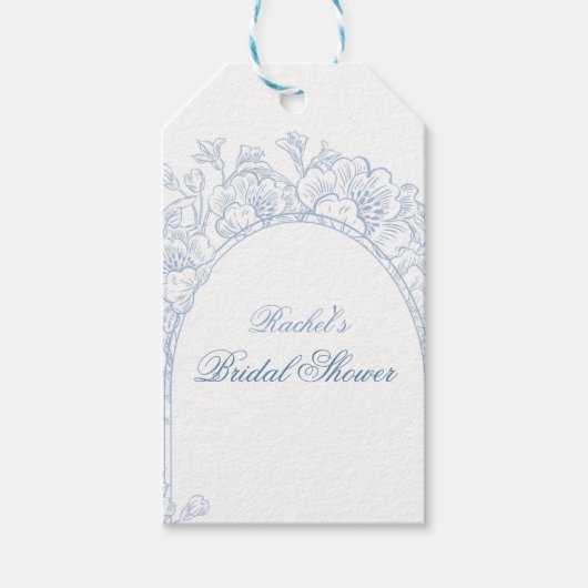 Uitnodiging voor 'Something Blue Wildflower' bruid Cadeaulabel (Voorkant)