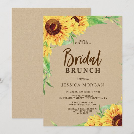 Uitnodiging voor soonbloem (Voorkant / Achterkant)