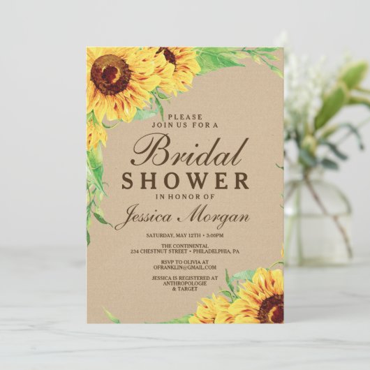 Uitnodiging voor soonbloem (Staand voorkant)