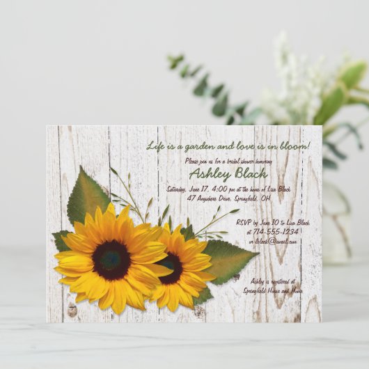 Uitnodiging voor soonbloem (Staand voorkant)