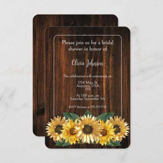 Uitnodiging voor soonbloem (Voorkant / Achterkant)