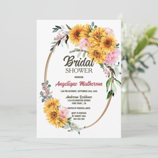 Uitnodiging voor soonbloem (Staand voorkant)