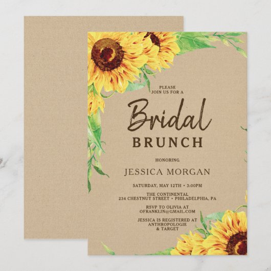 Uitnodiging voor soonbloem (Voorkant / Achterkant)