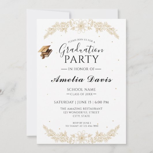 Uitnodiging voor Sophisticated Script Afstuderen C (Voorkant)