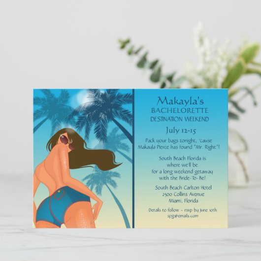 Uitnodiging voor South Beach (Staand voorkant)