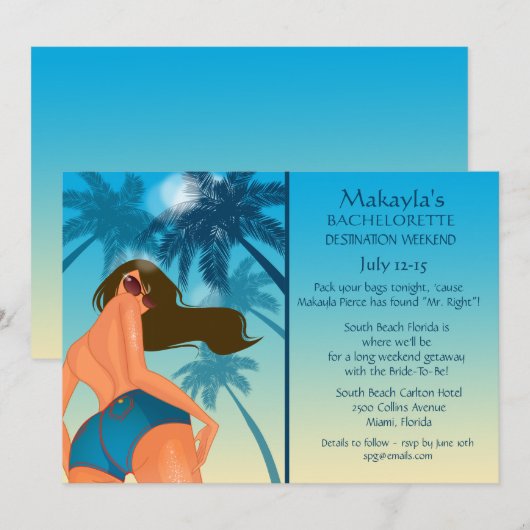 Uitnodiging voor South Beach (Voorkant / Achterkant)