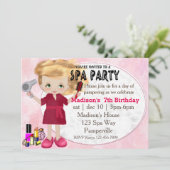 Uitnodiging voor spa-feest (Staand voorkant)