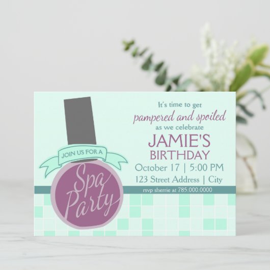 Uitnodiging voor Spa-partij (Staand voorkant)