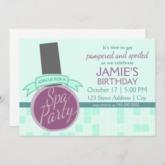 Uitnodiging voor Spa-partij (Voorkant / Achterkant)