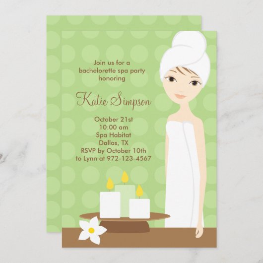 Uitnodiging voor Spa-partij (Voorkant / Achterkant)