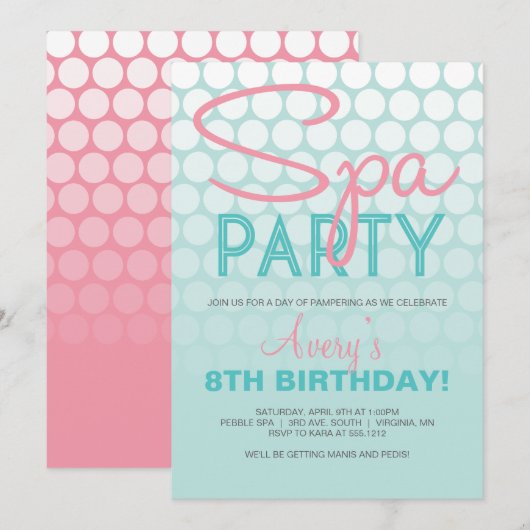 Uitnodiging voor Spa-partij (Voorkant / Achterkant)