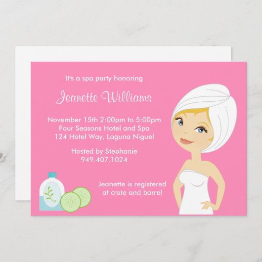 Uitnodiging voor Spa-partij (Voorkant / Achterkant)