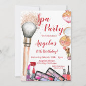 Uitnodiging voor Spa Party, Editable 10th Birthday (Voorkant)